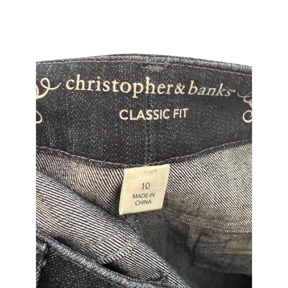 Christopher & Banks Womens Classic Fit Dark Wash Straight Leg Jeans Size 10 Cott - Picture 3 of 4